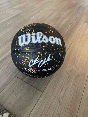 Wilson Black Basketball with Yellow, Pink and Red Confetti